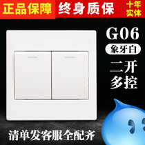 Bull switch socket Two-open multi-control switch two dual-duplex two-two-control 2-open power wall switch panel