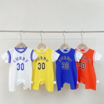 Pill paper Summer new baby children tide baby out to wear leisure sports conjoined ha vest ball suit