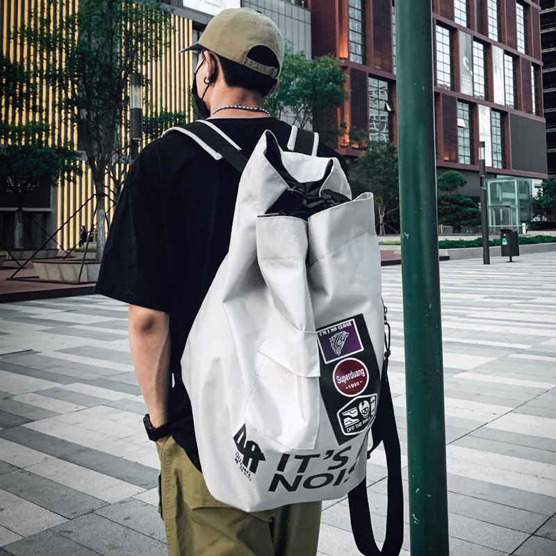 Tide brand overalls embroidered badge cross-body cross-body multi-purpose backpack bag men's college travel sports large capacity basketball bag