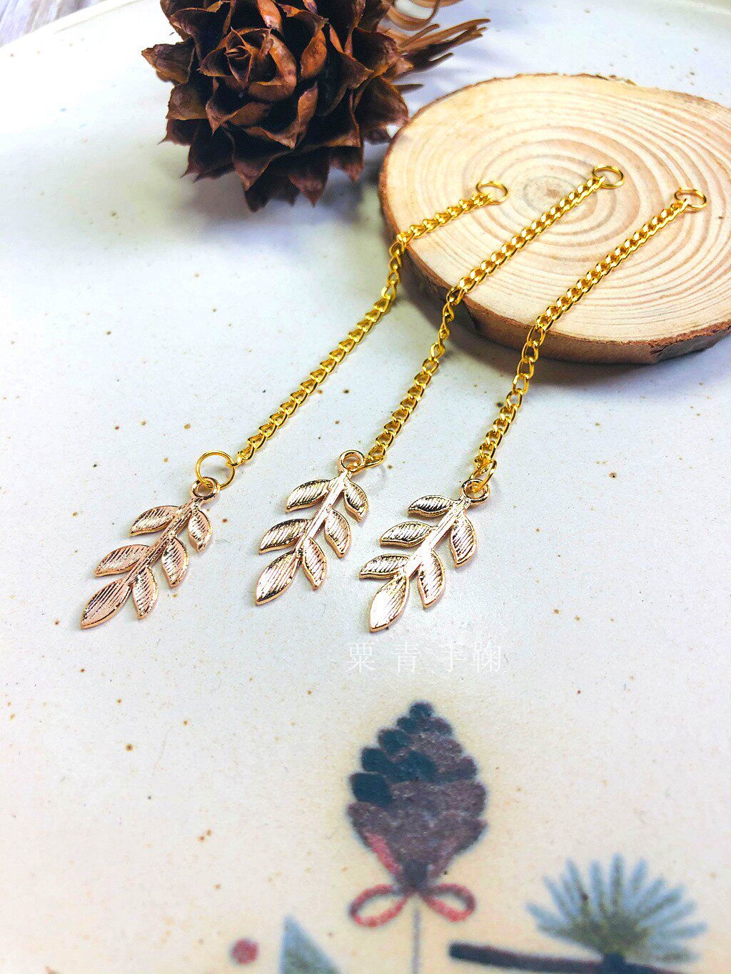 Corn Green DIY Alloy Leaves Chain Pendant Leaves Hair Accessories Streaming Sume Accessories 2 * 3mm Encrypted Chain Extension Chain