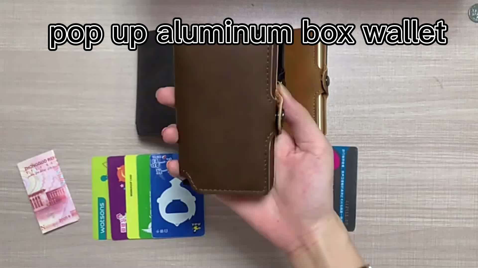 Vintage Pu Leather Credit Card Holder Wallet Rfid Steel Wallet