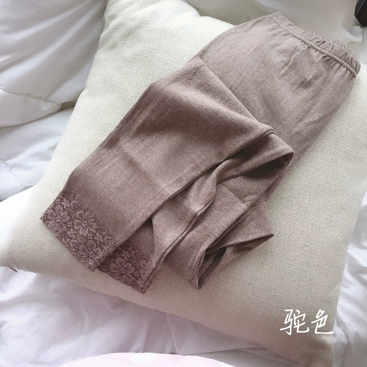 Quần cạp cao quần dài nữ màu cừu FTY quần ấm Quần lọt khe quần co giãn mùa thu và mùa đông quần đáy eo quan cotton dai nam