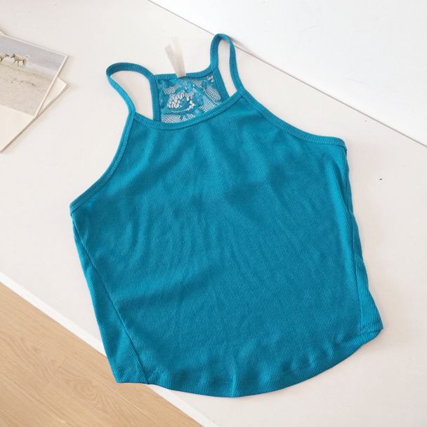 Đầm ren vest cotton co giãn thời trang hoang dã nhỏ ngắn quây quần đáy áo 18 xuân hè nữ phong cách mới đồ mặc nhà