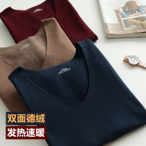 High-end (double-sided velvet) mens autumn and winter velvet thickened plus velvet thermal vest underwear vest slim high-play