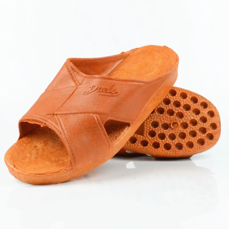 New home indoor bathroom thick-soled flip-flops outdoor non-slip wear-resistant bathing and shower plastic soft-soled men's slippers
