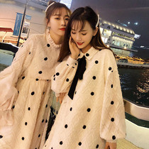 Pregnant women spring dress 2020 new girlfriends French retro dress loose wave dot long dress spring and autumn