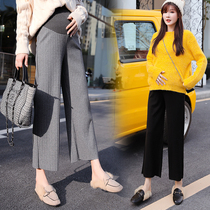 Pregnant women pants Joker leggings trendy mother wear fashion wide leg pants casual trousers loose Spring and Autumn Spring