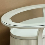 American Light Luxury Solid Wood Mawleble Современный минималистский маленький подразделение домохозяйство двухстороннее кофейное столик круглый столик из закаленного стеклянного стола