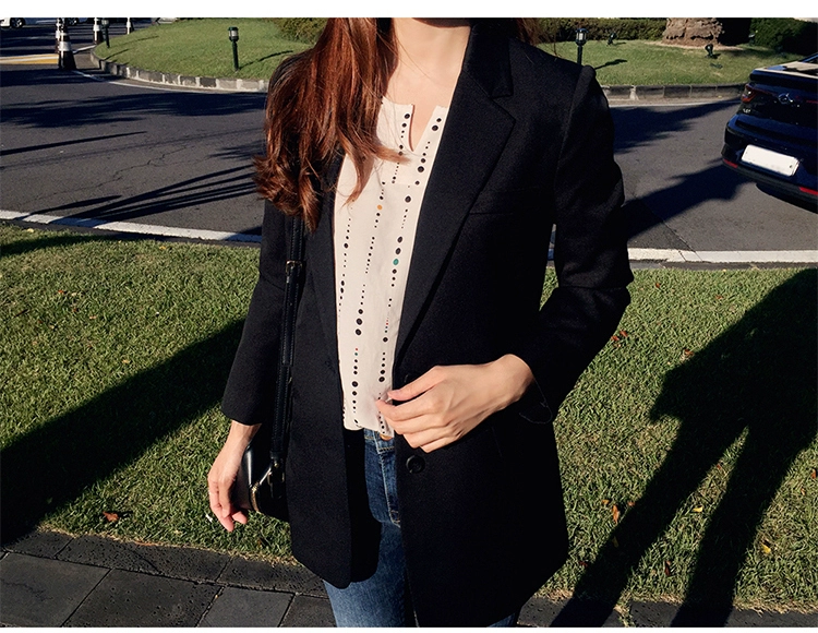 Áo khoác vest nữ mùa thu 2016 mới cho nữ dài tay mùa xuân và mùa thu mẫu hoang dã giản dị mỏng chuyên nghiệp phù hợp - Business Suit