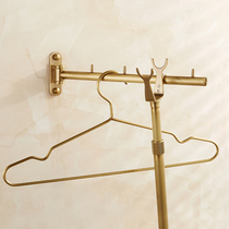 Antique light luxury all copper drying rack rotating clothes bar hanging clothes hanger toilet wall hanging clothes bar balcony clothes hanger