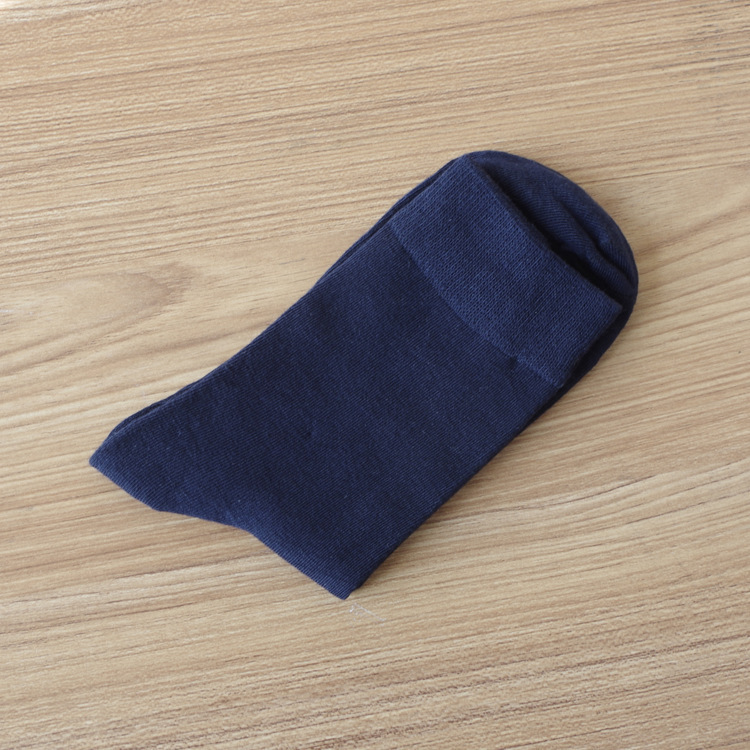 Tất cotton công sở nam vớ cotton màu rắn trong ống dày vớ nam vớ cotton khử mùi mùa thu và mùa đông bắn 6 đôi tất nữ