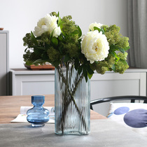 Summer flowing water glass utensil hydroponic vase minimalist living-room table decorated with flower arrangements floral art pendulum