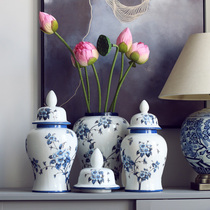 Clear Soup Bedroom Fruits Chinese Pendulum ceramic vase New Chinese living room Classical hand-painted decoration High-footed flower floral flower