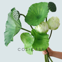 Clear Soup Sleeper Fake Lotus Flower Emulation Flowers Large Lotus Flower Chinese Wind Lotus Leaf for Buddhist Fake Flowers Emulated Plant Props