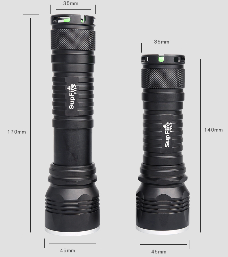 Đèn pin SupFire Shenhuo Sạc pin nổi bật F11-T chiếu sáng đèn pin zoom ngoài trời thời lượng pin dài đèn pin t6
