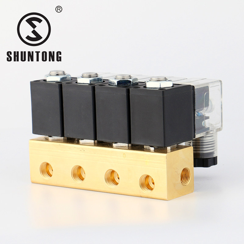 Shuntong combination solenoid valve One-in-four-out proportional combination solenoid valve Brass non-standard custom solenoid valve