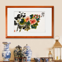 Wu Changshuos famous New Chinese-style entrance decorative painting aisle hanging painting sofa background wall mural framing frame