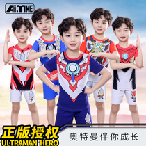  Ultraman clothes Childrens clothing summer suit Childrens home clothes short-sleeved cotton T-shirt boy Western style boy handsome