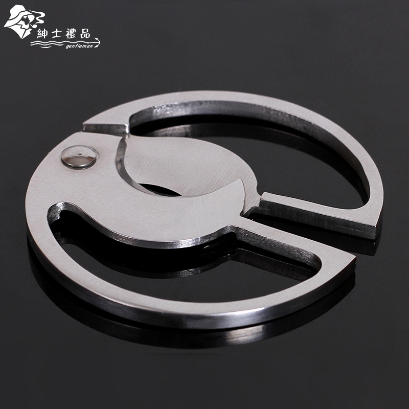 High set European and American fashion annular stainless steel cigar knife cigarette Cuban imported cigar cut sharp double edge