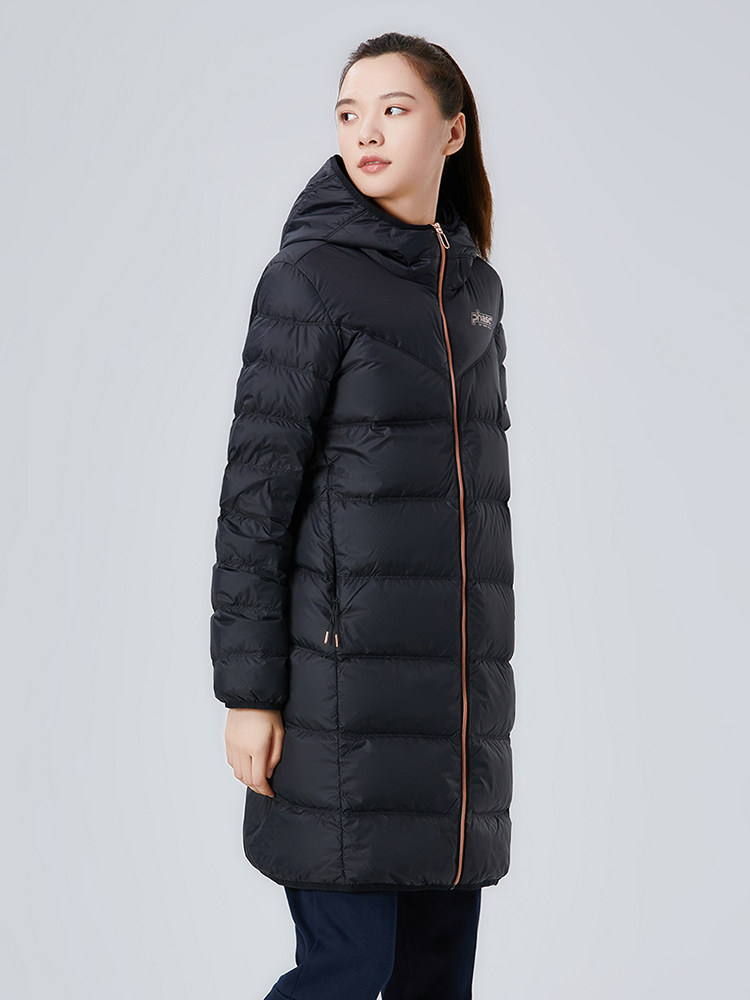 361 women's clothing jacket 2020 Winter new warm thickened sportswear 361 degrees Lianhood with long version of down jacket