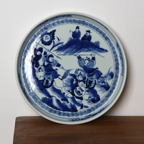 Hand-painted blue and white three countries Zhao Yun savior