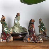 Live pure hand pinch clay figure small tea pet High about 13 5