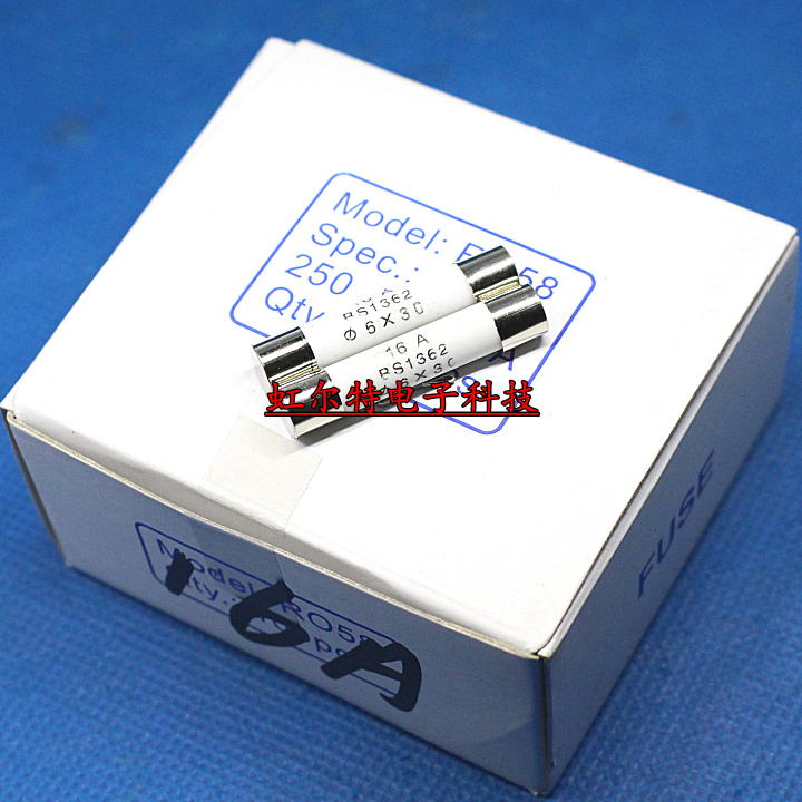 Ceramic fuse R058 6x30 RO58 RO58 16A 250V BS1362 Insurance Tube (100 boxes)