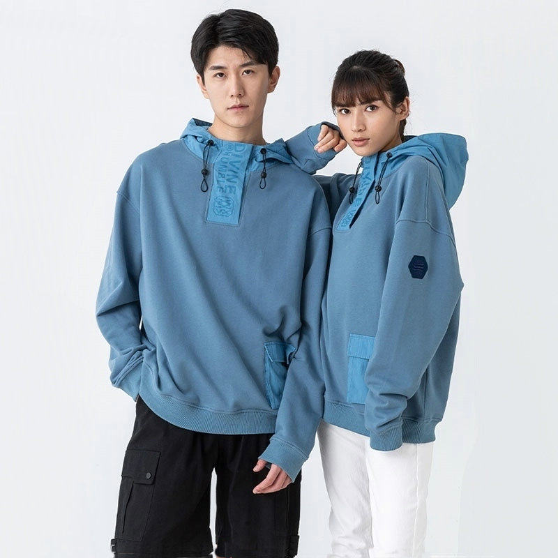 Tianxi Autumn Winter thickened with cap long sleeve cotton jacket men and women style loose sports and heads cap casual tops