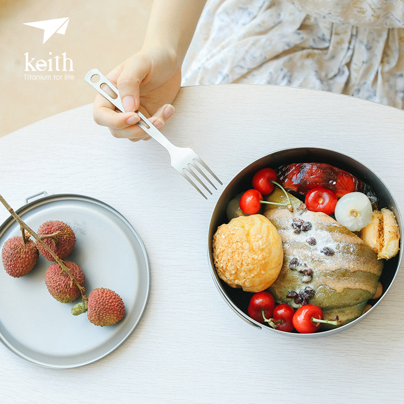 keith shears pure titanium light weight portable with lid titanium bowl outdoor lunchbox Blister Noodles Bowl Titanium Cutlery Canteen Lunch Box