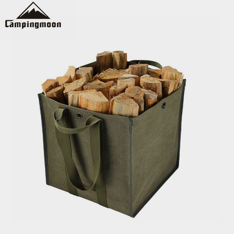 Kirman Camping Canvas Firewood Fire Bag Abrasion Resistant Large Capacity Outdoor Equipped with Firewood Fire Stove Accessories Cashier Bag