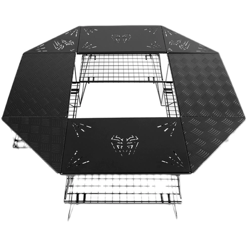 TNR Переносная складная складная складная стальная сеть стальной сети для кемпинга для пикника для барбекю Комбинированная складная стола железная полка