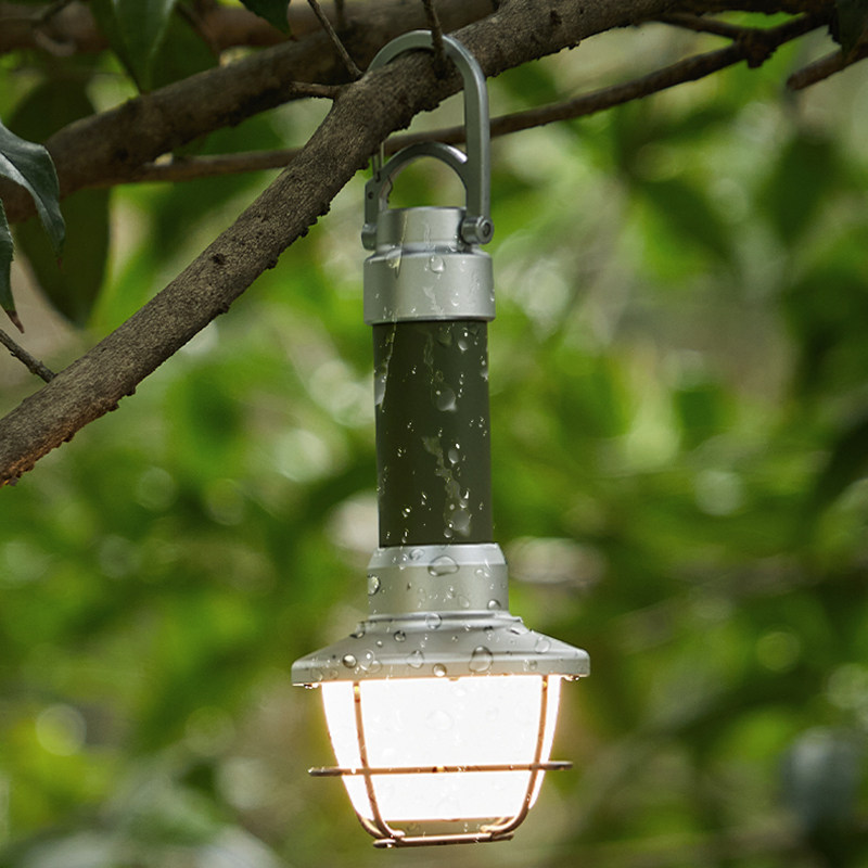 Sanliz Pine Cord 5 camping retro - paste flashlight waterproof portable LED double color temperature multi - function camp lamp