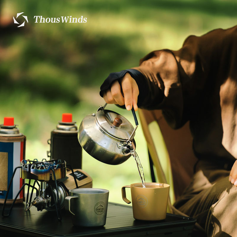 Thous Winds outdoor stainless steel kettle 0 6L portable boiled kettle home camping coffee teapot