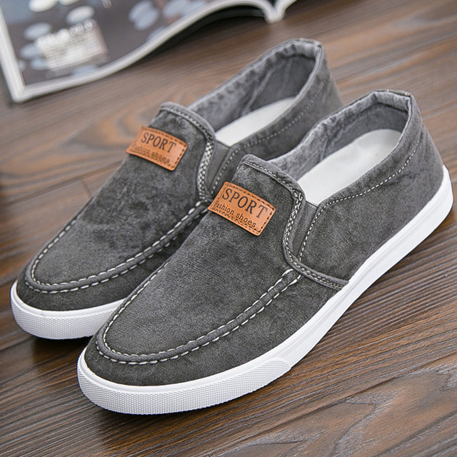 2024 spring and summer all-match trendy men's slip-on canvas breathable sports and leisure sneakers, lazy work men's shoes
