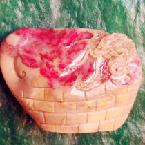 Natural Changhua Chicken Blood Stone Multicolored Frozen Ornament Handle Piece (Dragon Walks the World) Bahrain Shoushan Laos Tianhuang Stone