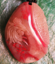 Natural Changhua chicken blood stone (Danfeng Chaoyang) pendant soft jade jelly bottom Bahrain Shoushan Laos field yellow stone