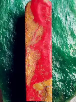 Natural Changhong Blood Stone Seal Carving (Dahongpao Hong Fuqitian) Soft Bottom Bahrain Shoushan Laos State Tianhuang