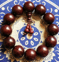 Excellent and natural full of gold star Indian small leaf red sandalwood hand beads male and female bracelet high density glass bottom paste