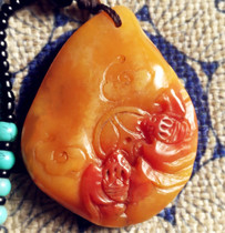 Natural Changhua Tianhuang frozen chicken blood stone blessing in front of your eyes pendant nephrite bottom belt stone skin Bahrain Laos Tianhuang