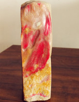 Natural Changhua chicken blood stone seal carving (good luck at the head) soft steel base Bahrain Shoushan Laos Tianhuang stone