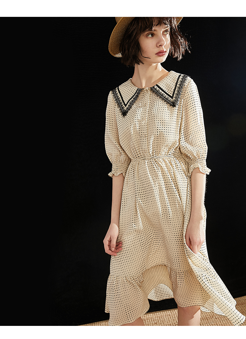 Váy mùa hè Oece2019 mới của phụ nữ retro ren cao eo sóng voan váy cổ tích - Váy eo cao các mẫu váy hạ eo đẹp	