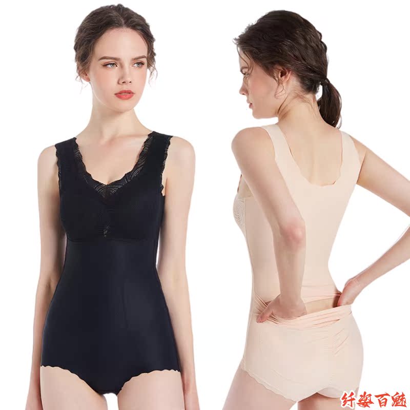 Bra-Free Back-Removable Triangle One-Piece Body-Shaping Garments for Women, Thin, Seamless Tummy-Tightening Corset, Belly-Reducing Body-Shaping Intimates