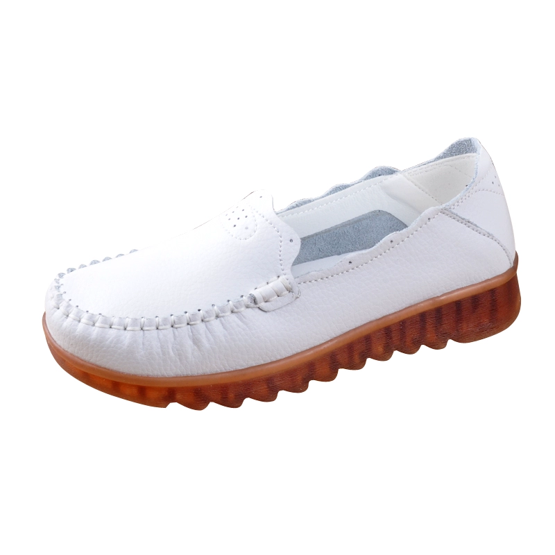 Avatar Tsai giày mùa xuân mới bọc da thoải mái y tá trắng giày phụ nữ gân in lại giày mẹ mềm đáy chống trượt 