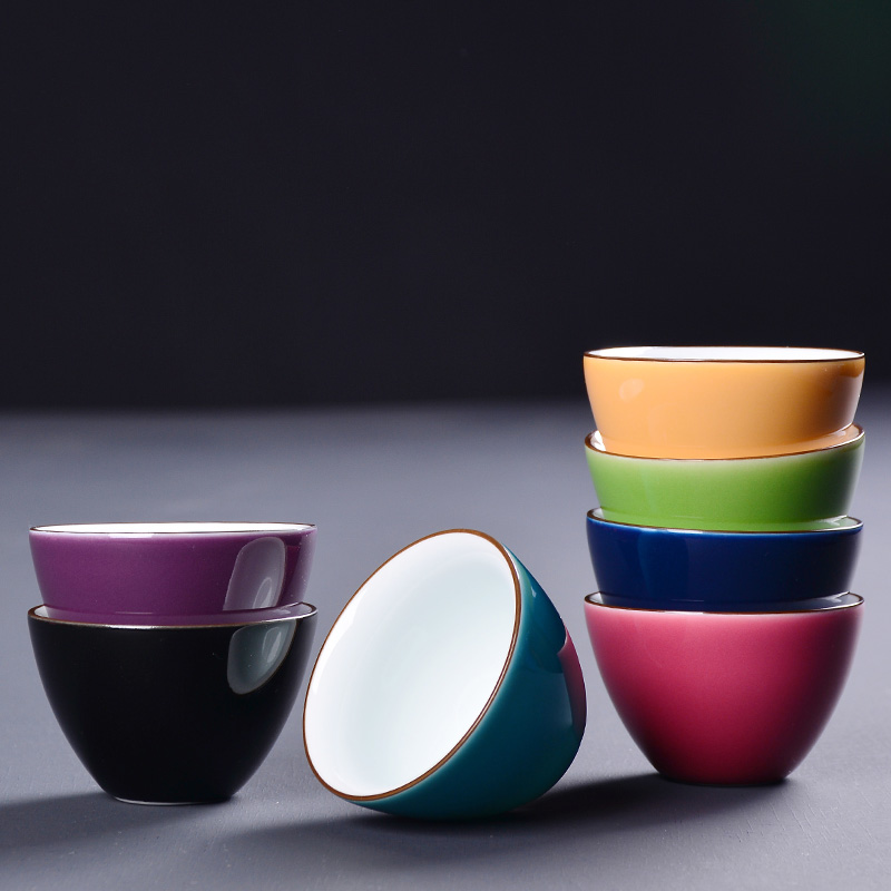 Tea Tea Cup Gongfu Tea Cup Ceramic Tasting Cups for a Personal Master's Cup Single Cup Colorful Tea Cup Suit
