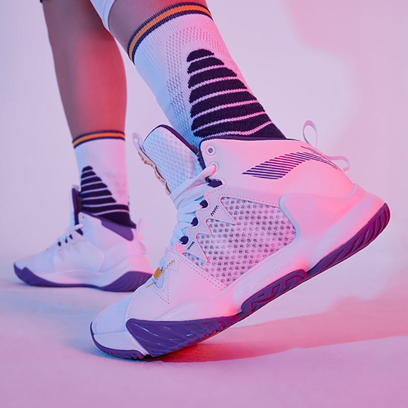 Li Ning Basketball Shoes Men's Shoes Storm New Shock Absorbing Rebound Man Shoes Middle Cylinder Sneakers ABPQ009