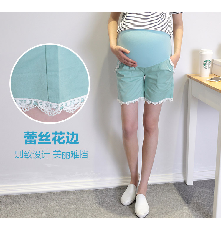 Phụ nữ mang thai của quần mùa hè cotton dạ dày lift quần mùa hè phần mỏng lỏng XL quần short năm điểm quần cộng với phân bón 200 kg