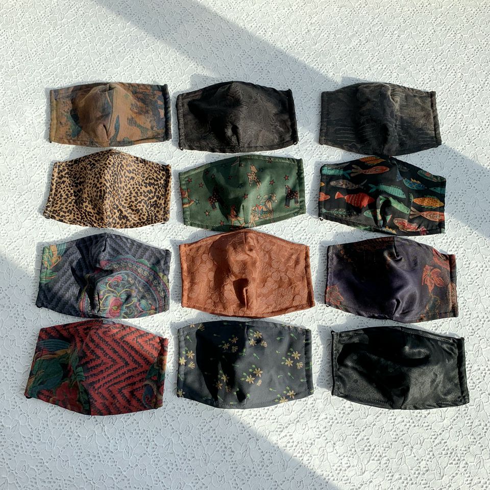 High-value three-dimensional cut fragrant cloud yarn silk mask 3-layer protective nose bridge strip dustproof and sunscreen parent-child