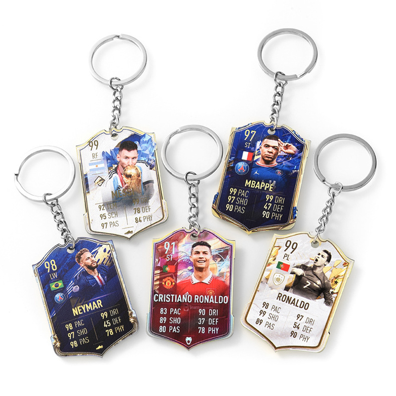 Football Fan Keychain Manchester United Portugal Kaká Neymar National Team World Cup Acrylic Backpack Pendant for Men