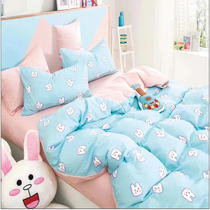 120 × 150 childrens cartoon quilt cover single three-piece set custom-made cotton yarn gauze cotton double-layer yarn