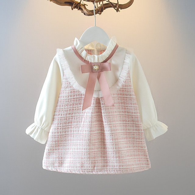 Girls dress 2022 spring and autumn new children's clothing plaid fashion western fragrance children's princess skirt autumn dress